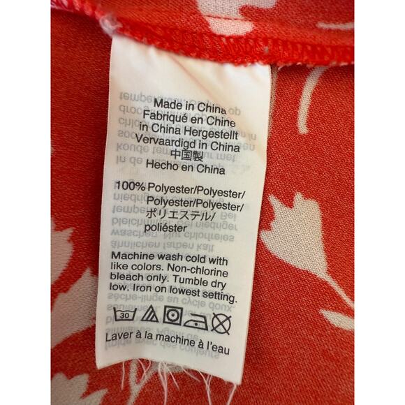 J.Crew Size 4 Wrap Mini Dress Red White Floral Short Sleeve V-Neck Cottagcore - Picture 10 of 11